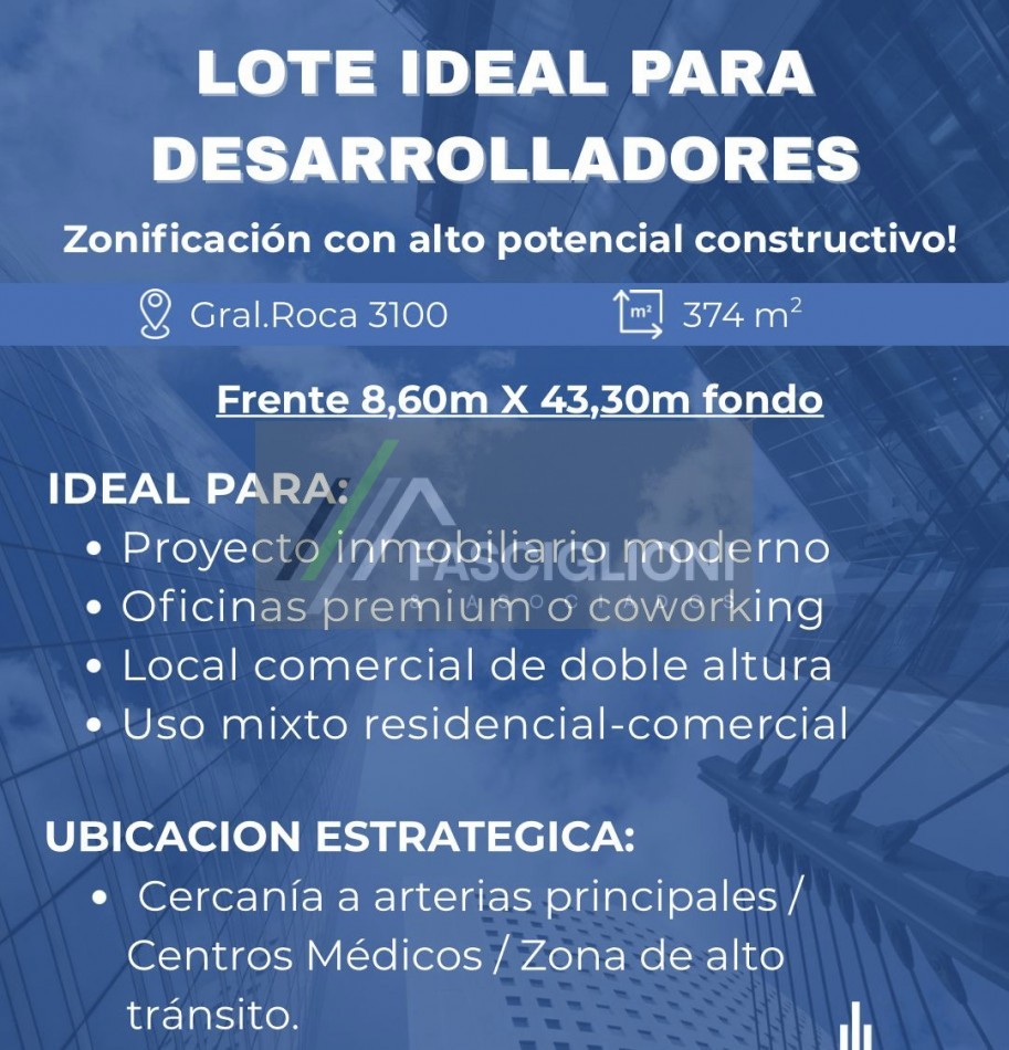 LOTE PARA DESARROLLO INMOBILIARIO 